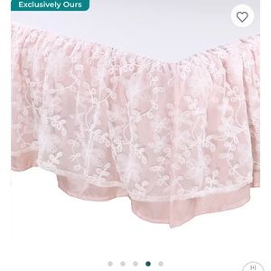 The peanut shell Grace crib skirt, sheet and rail cover